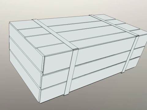 Wooden chest 3D Model