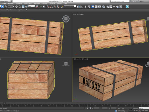 Wooden chest 3D Model