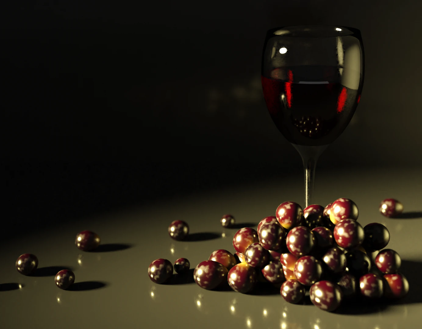 Copa de vino y uvas -Wine glass and grapes 3D Model .c4d .max .obj .3ds .fbx .stl .blend
