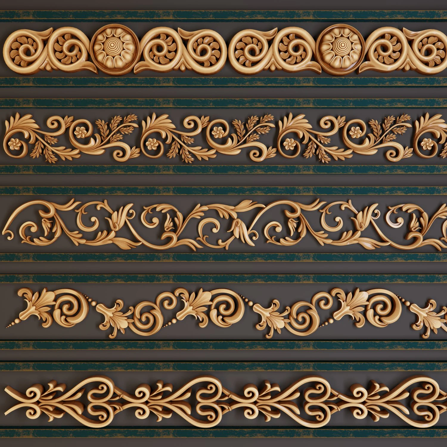 ornament trim vol 02 3D Model .c4d .max .obj .3ds .fbx .stl .blend 