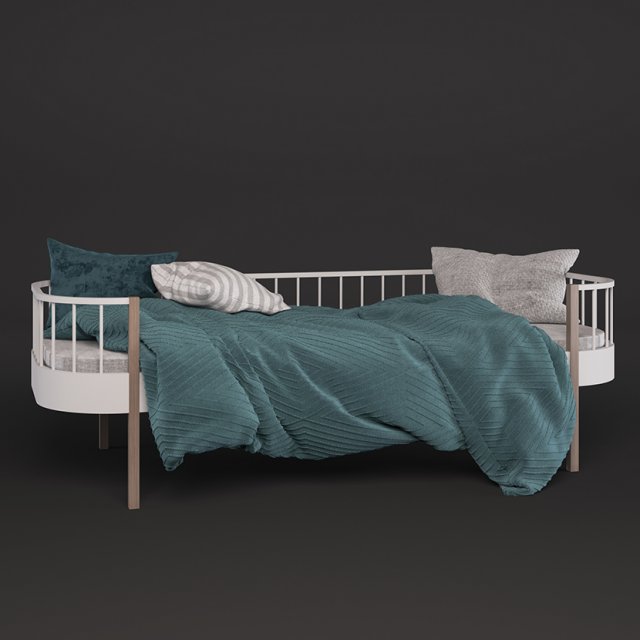 single bed 01 3D Model .c4d .max .obj .3ds .fbx .stl .blend 