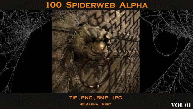 100 Spiderweb Alpha Modèles 3D en vedette .c4d .max .obj .3ds .fbx .stl .blend 