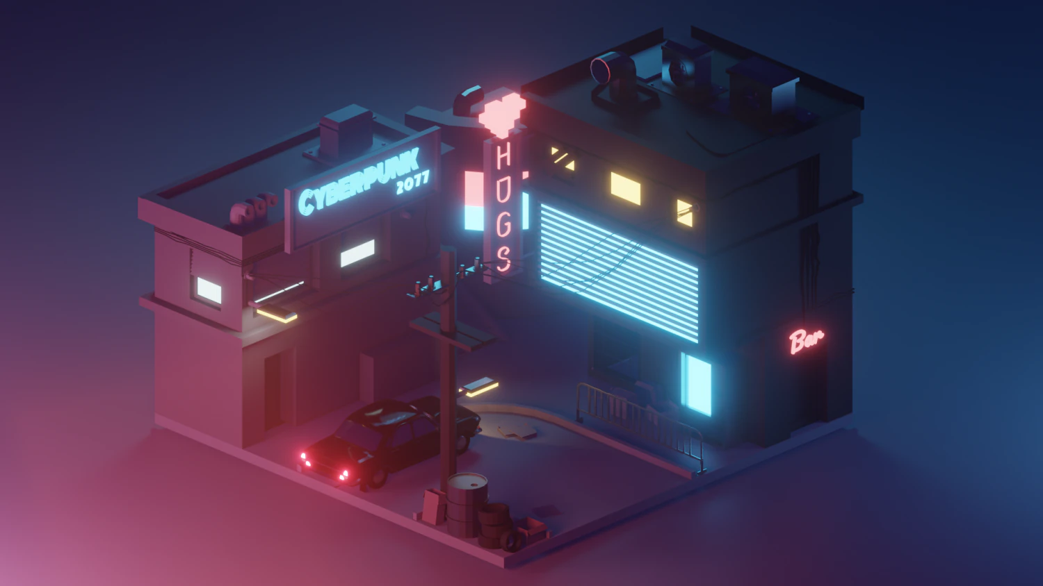 night city 3D Model .c4d .max .obj .3ds .fbx .stl .blend 
