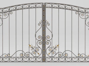 the fence is forged with gilding 3D Model