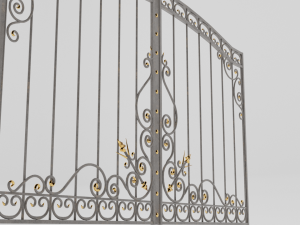 the fence is forged with gilding Modelo 3D