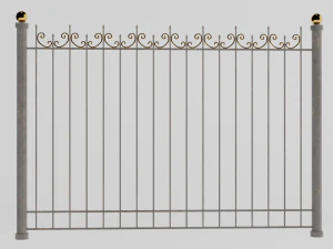 the fence is forged with gilding 3D Model