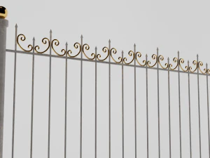 the fence is forged with gilding 3D Model