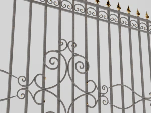 the fence is forged with gilding 3D Model