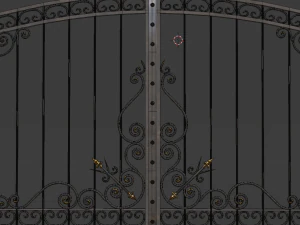 the fence is forged with gilding 3D Model
