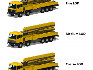 Concrete Pump Truck - Revit Family 3D Model