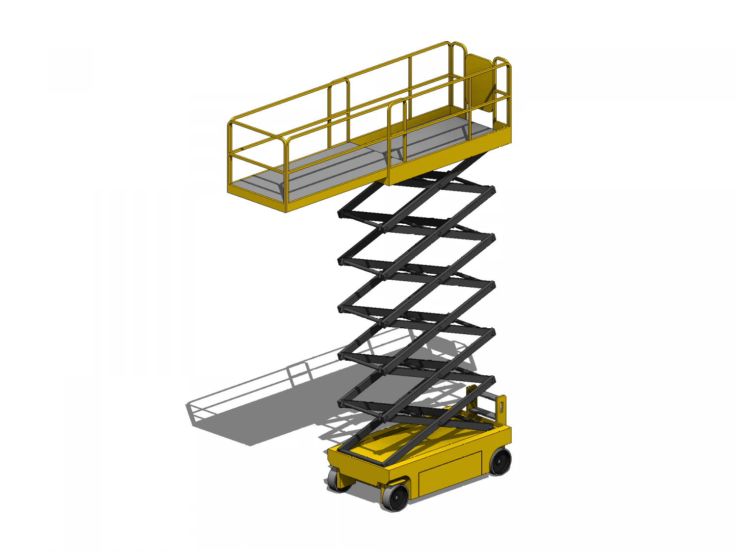 Mobile Scissor Lift Platform - Revit Family 3D Model .c4d .max .obj .3ds .fbx .stl .blend