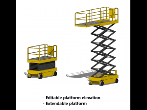 Mobile Scissor Lift Platform - Revit Family 3D Model