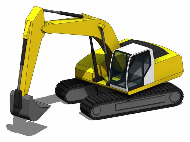 Excavator - Revit Family 3D मॉडल .c4d .max .obj .3ds .fbx .stl .blend 