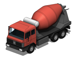 Concrete Mixer Truck - Revit Family 3D 模型