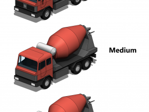 Concrete Mixer Truck - Revit Family 3D Model