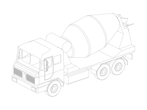 Concrete Mixer Truck - Revit Family 3D Model