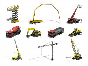 Construction Heavy Equipment Pack - Revit Family Collection 3D 모델