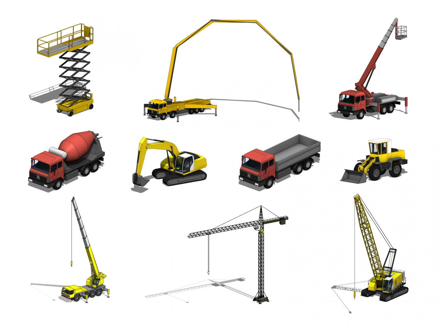 Construction Heavy Equipment Pack - Revit Family Collection 3D Модель in  Машины 3DExport