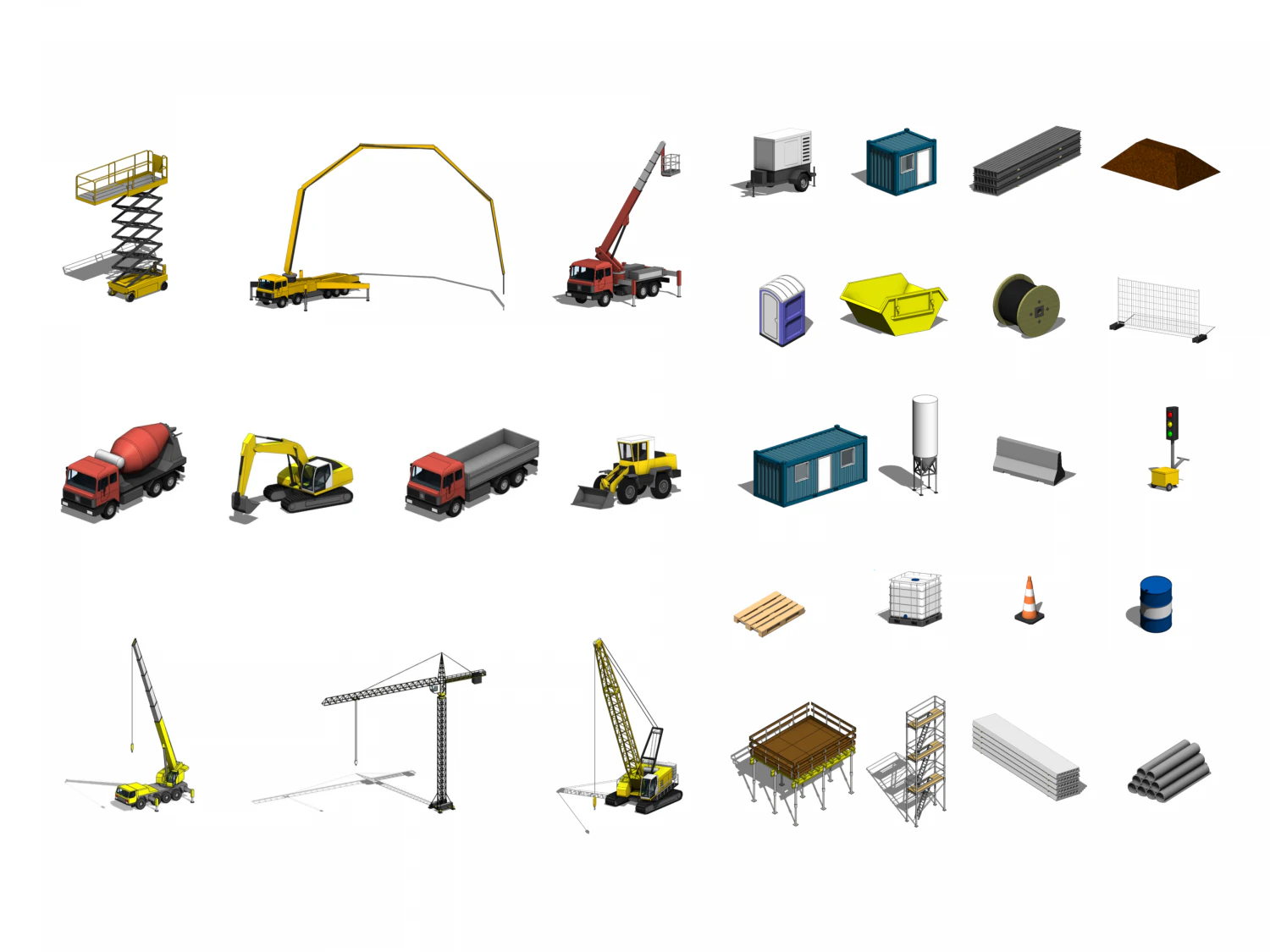 Construction Mega Pack - Revit Family Collection 3D Model .c4d .max .obj .3ds .fbx .stl .blend 
