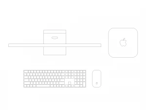 Apple Mac Mini Workstation - Revit Family 3D Model