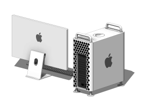 Apple Mac Pro Workstation - Revit Family 3D Model
