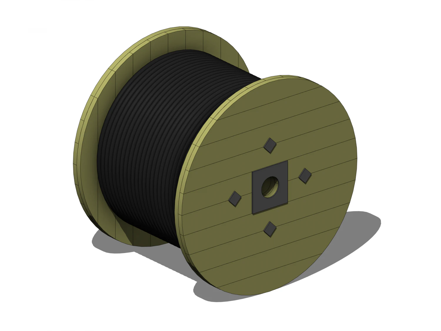 Cable Drum - Revit Family 3D Model .c4d .max .obj .3ds .fbx .stl .blend