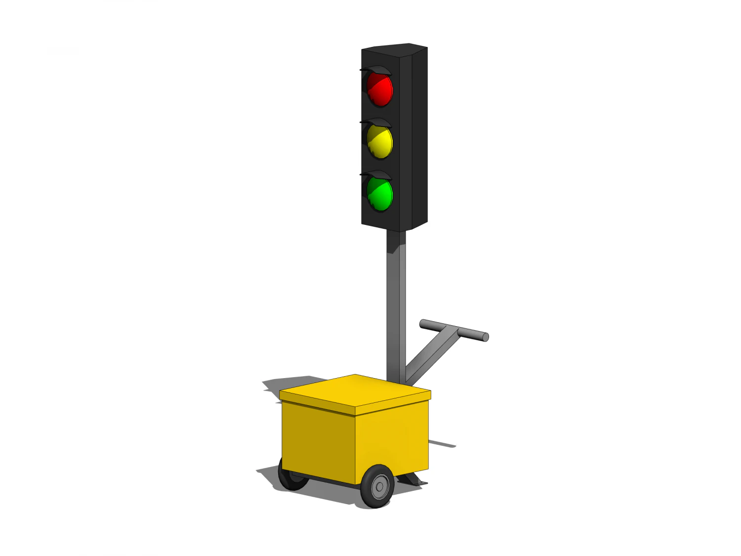 Portable Traffic Lights - Revit Family 3D Model .c4d .max .obj .3ds .fbx .stl .blend 