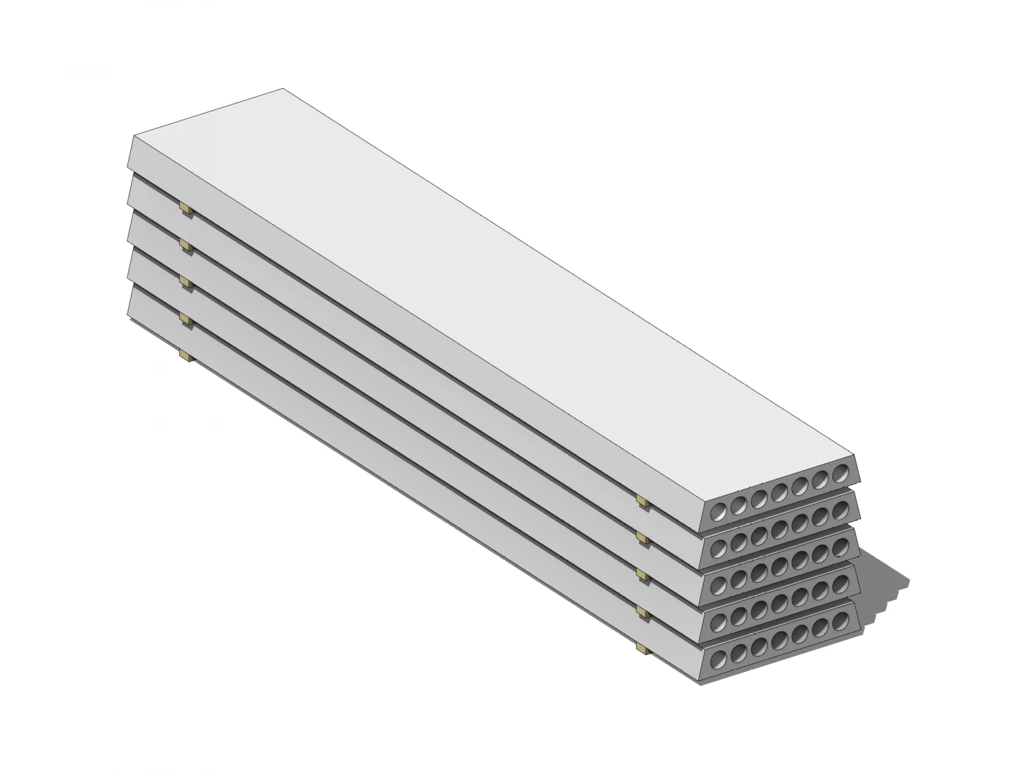 Precast Slab Deposit - Revit Family 3D Model .c4d .max .obj .3ds .fbx .stl .blend 