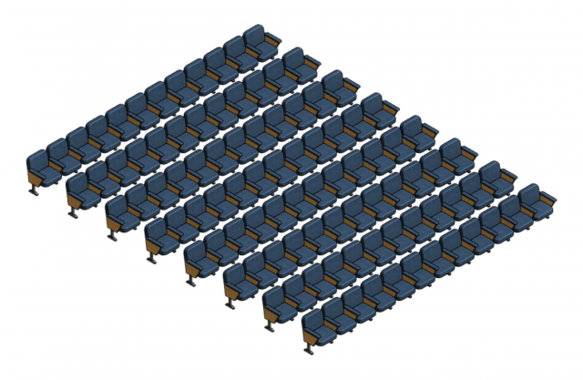 Parametric Audience Seating Array - Revit Family 3D Model .c4d .max .obj .3ds .fbx .stl .blend 