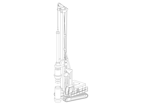 Drilling and Piling Rig - Revit Family Modelo 3D