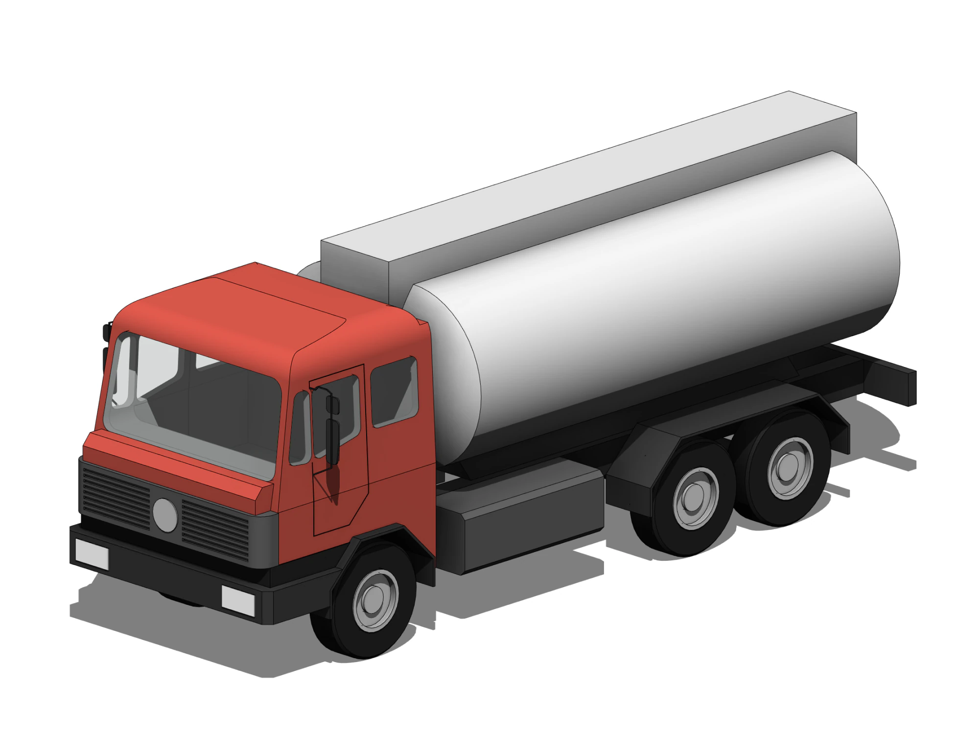 Tanker Truck - Revit Family 3D Model .c4d .max .obj .3ds .fbx .stl .blend 