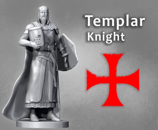 templar knight Modèles 3D en vedette .c4d .max .obj .3ds .fbx .stl .blend 