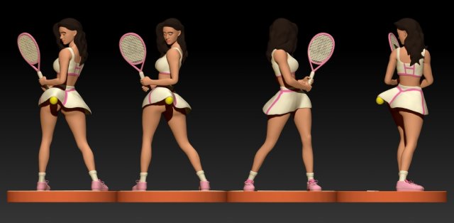 sexy tennis woman Modello di stampa 3D .c4d .max .obj .3ds .fbx .stl .blend 