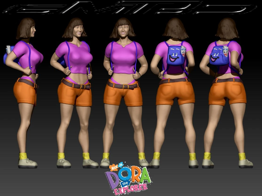 dora the adult explorer 3D Print Model .c4d .max .obj .3ds .fbx .stl .blend 