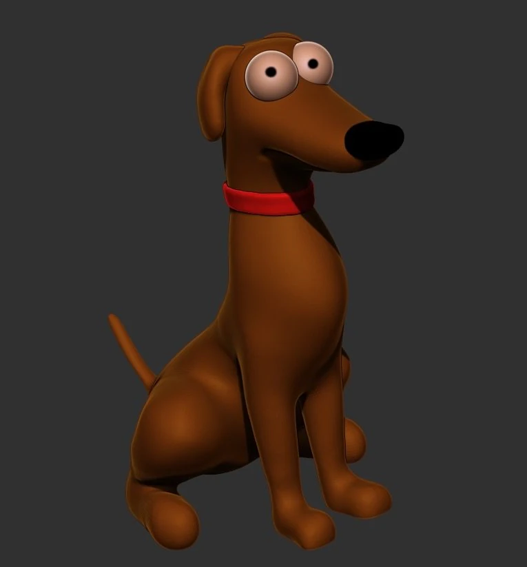 Simpsons little santa 3D Print Model .c4d .max .obj .3ds .fbx .stl .blend 
