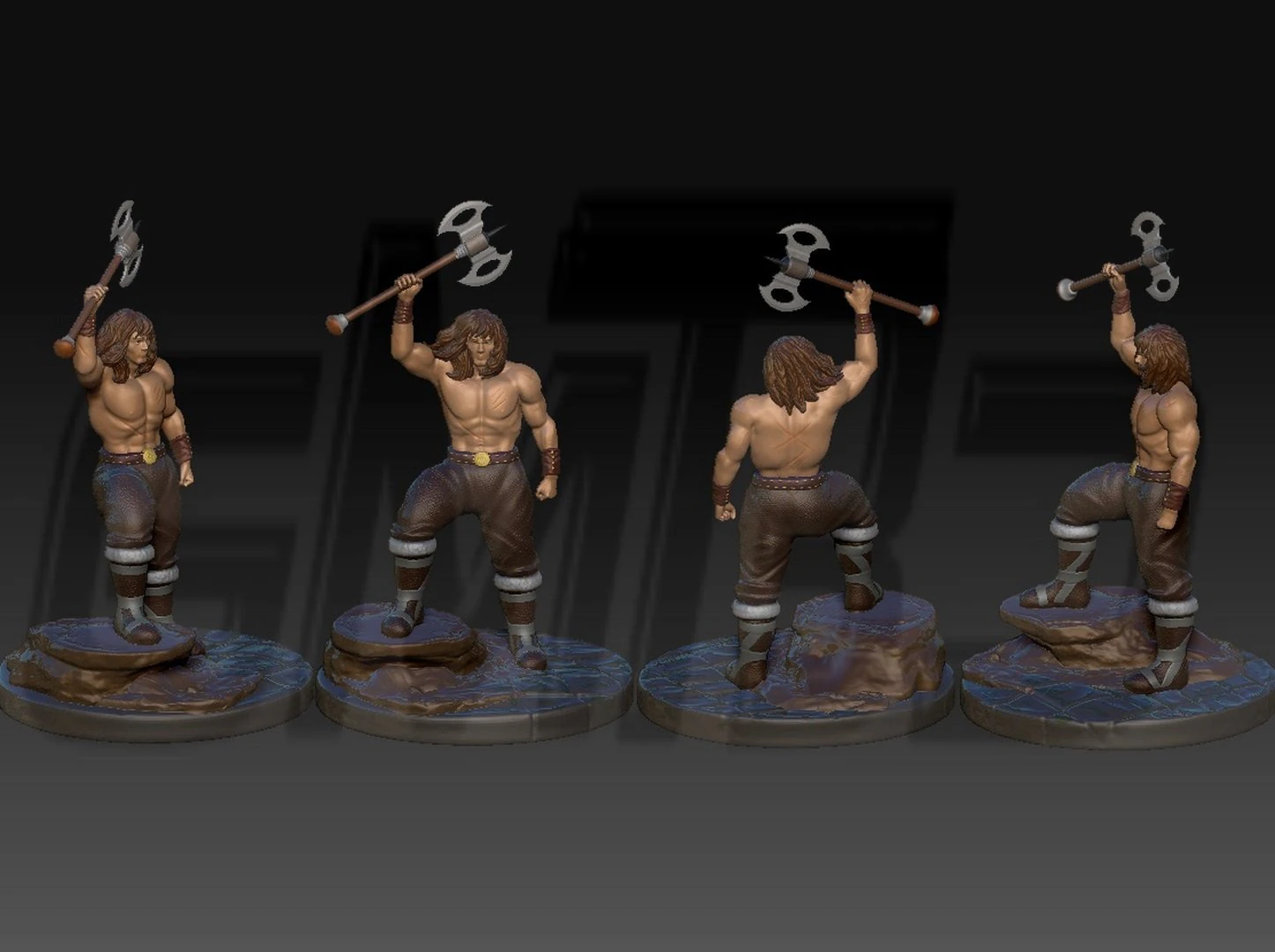 Barbarian 3D Print Model .c4d .max .obj .3ds .fbx .stl .blend