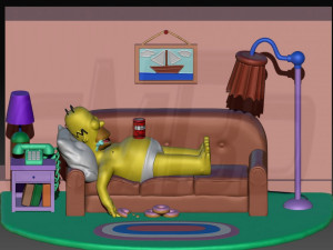 Diorama Homer on sofa 3Dプリントモデル