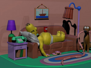 Diorama Homer on sofa 3D Print Model
