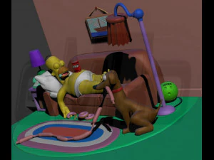 Diorama Homer on sofa 3D Print Model