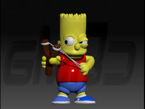 Fionda di Bart Simpson Modello di stampa 3D