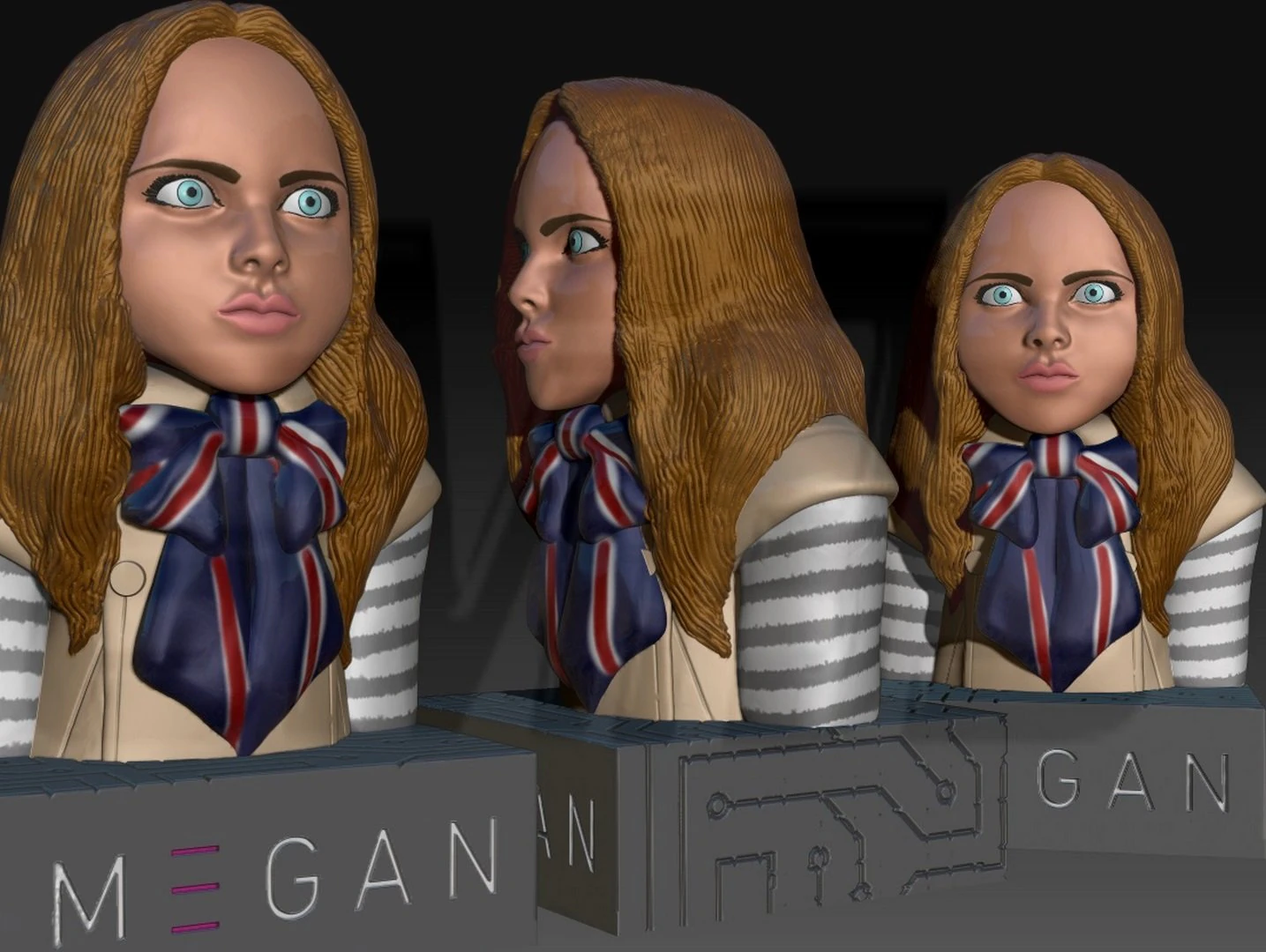 M3GAN bust 3D Print Model .c4d .max .obj .3ds .fbx .stl .blend