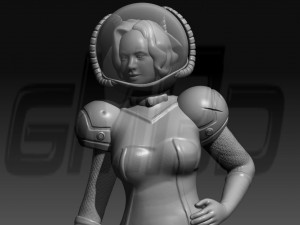 Space Woman vintage 3Dプリントモデル