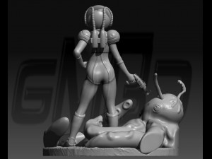 Space Woman vintage 3Dプリントモデル