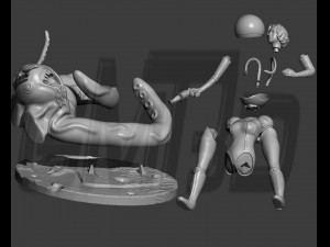 Space Woman vintage 3Dプリントモデル