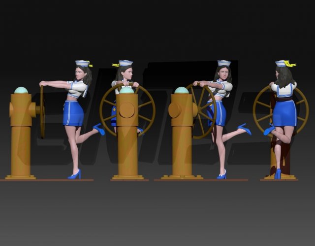 Sailor woman Model Cetak 3D .c4d .max .obj .3ds .fbx .stl .blend
