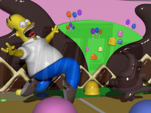 Diorama Homer in Chocolate kingdom 3D Print Model