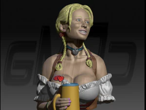 Pretty Fraulein oktoberfest Bust 3D Print Model