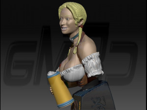 Pretty Fraulein oktoberfest Bust 3D Print Model