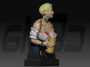 Pretty Fraulein oktoberfest Bust 3D Print Model