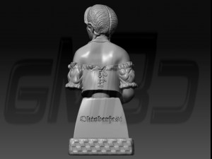 Pretty Fraulein oktoberfest Bust 3D Print Model